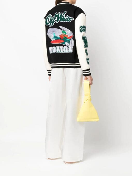 Off-White  Embr Patches embroidered varsity jacket - Image 2