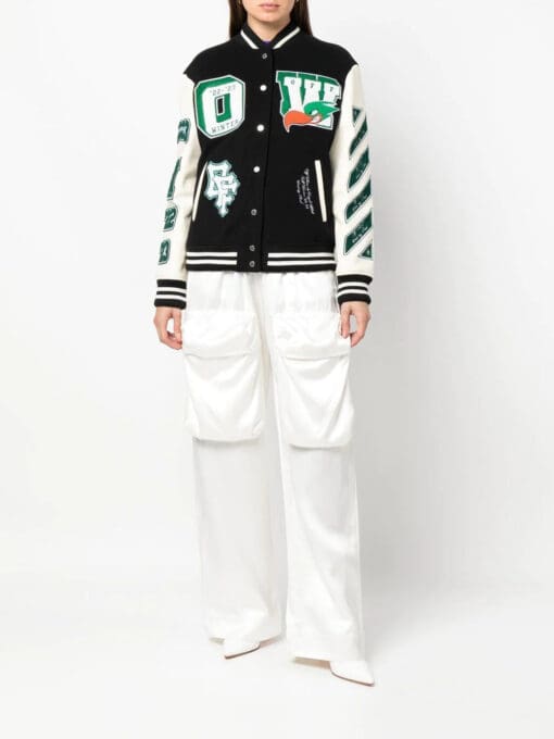 Off-White  Embr Patches embroidered varsity jacket - Image 3