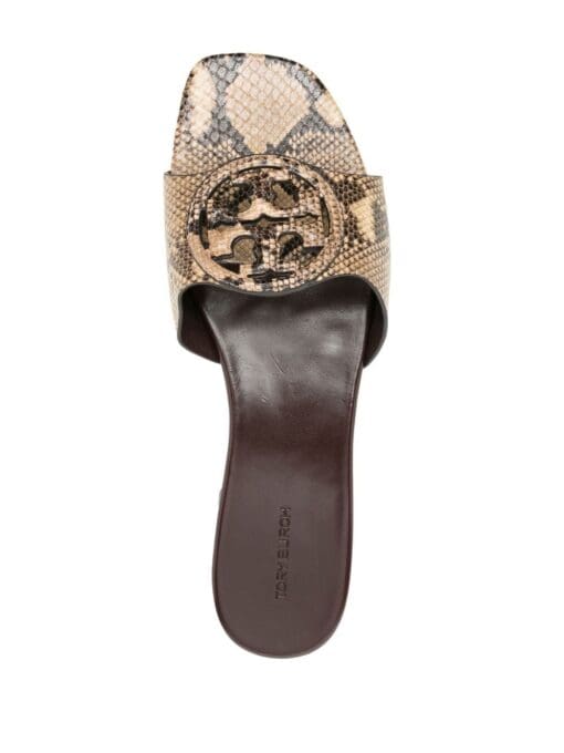 Tory Burch  logo-embellished python-effect sandals - Image 4