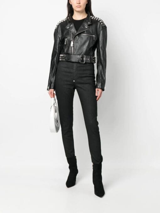 Philipp Plein  rock-stud cropped leather jacket - Image 2