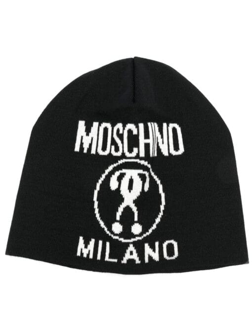 Moschino  intarsia-knit logo beanie