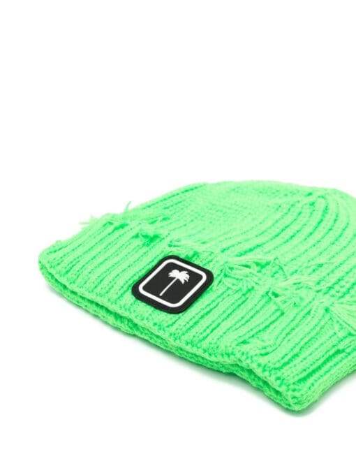 Palm Angels  logo-patch wool beanie - Image 2