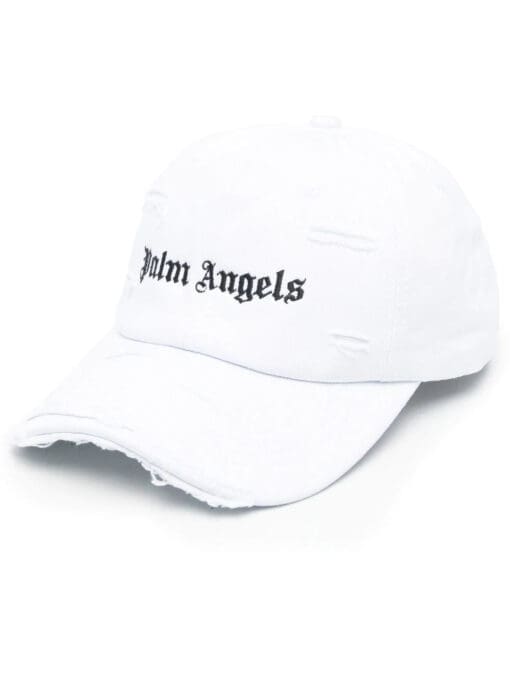 Palm Angels  distressed logo-embroidered cap