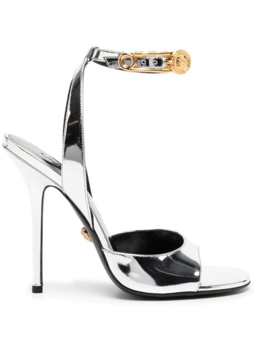 Versace  Safety Pin 110mm metallic sandals