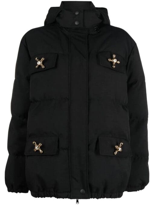 Moschino  tap-plaque puffer jacket