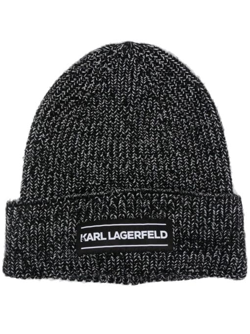 Karl Lagerfeld  K/Essential logo-patch beanie