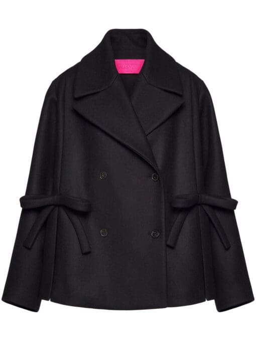 Valentino  bow-detail double-breasted peacoat