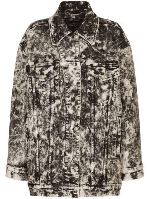 Dolce & Gabbana  marbled-print denim jacket