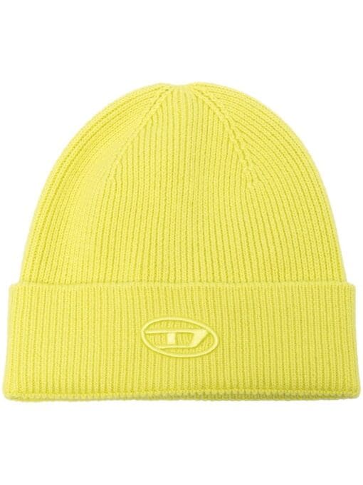 Diesel  embroidered-logo ribbed beanie