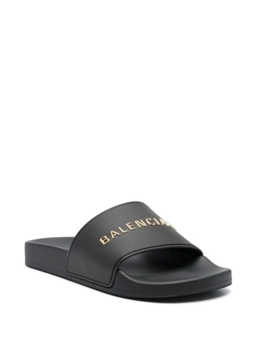 Balenciaga  logo-lettering pool slides - Image 2