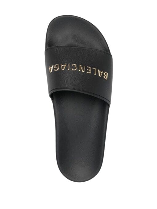 Balenciaga  logo-lettering pool slides - Image 4