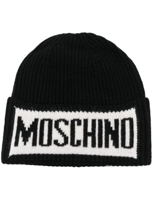 Moschino  intarsia-logo knit beanie