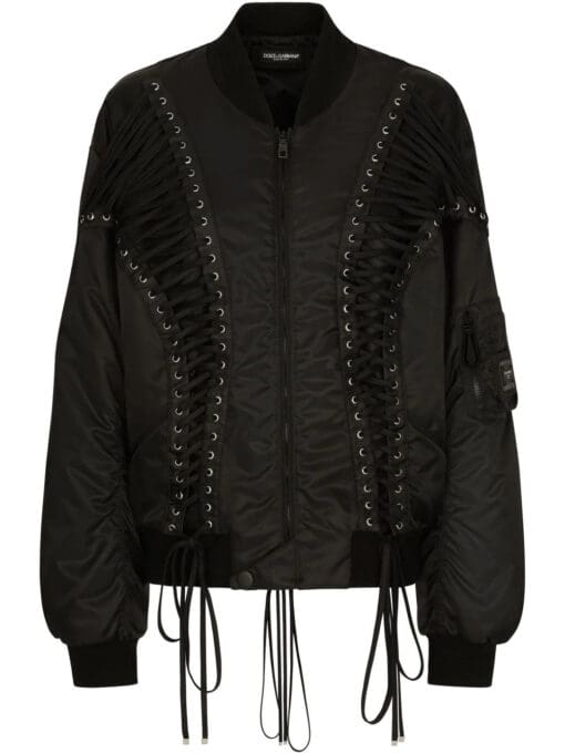 Dolce & Gabbana  lace-up detailed bomber jacket