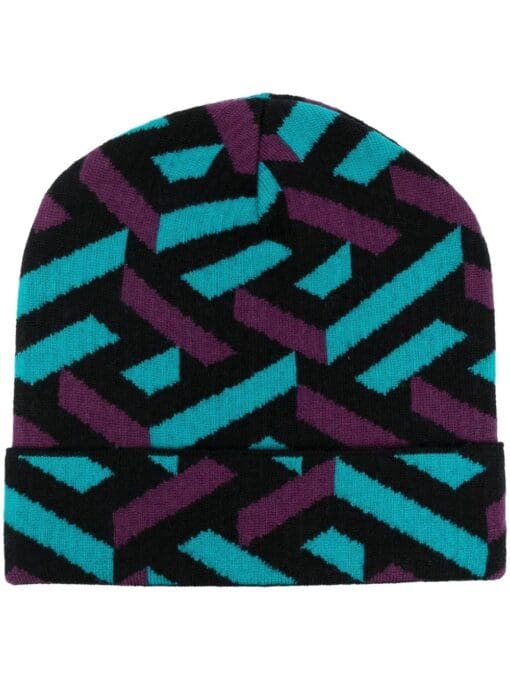 Versace  La Greca-pattern beanie