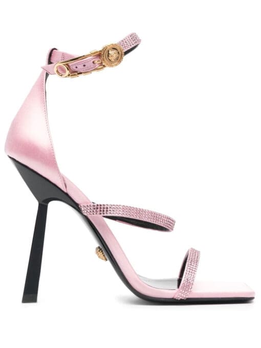 Versace  Crystal Safety Pin 125mm sandals