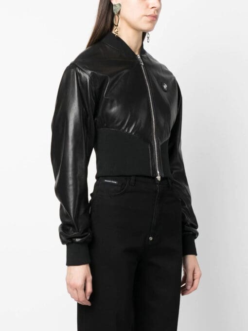 Philipp Plein  leather bomber jacket - Image 3