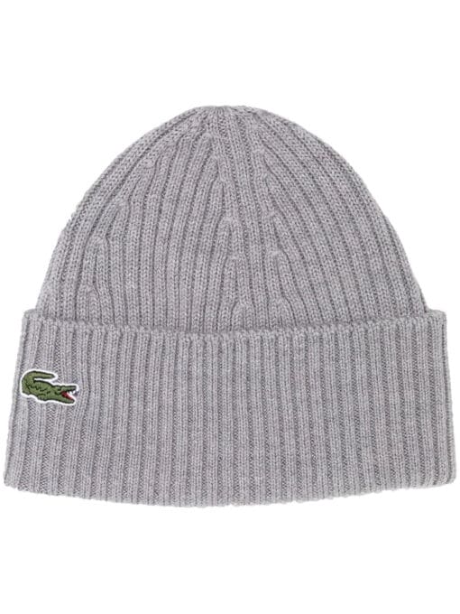 Lacoste  Crocodile-patch wool beanie