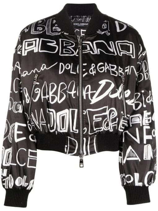 Dolce & Gabbana  logo-print zip-up bomber jacket