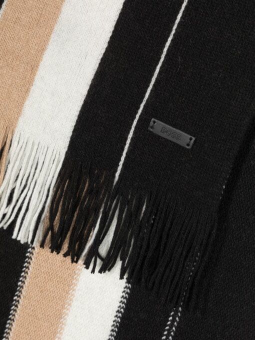 BOSS  fringed vertical-stripe scarf and beanie set - Image 2