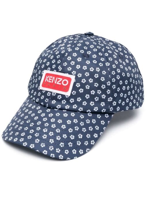 Kenzo  floral-print logo-patch cap