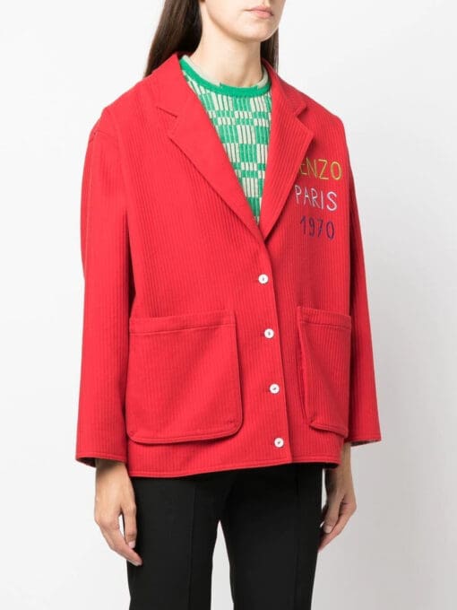 Kenzo  logo-embroidered single-breasted blazer - Image 4