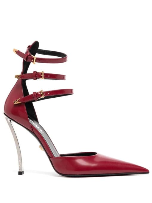 Versace  120mm pointed-toe leather sandals