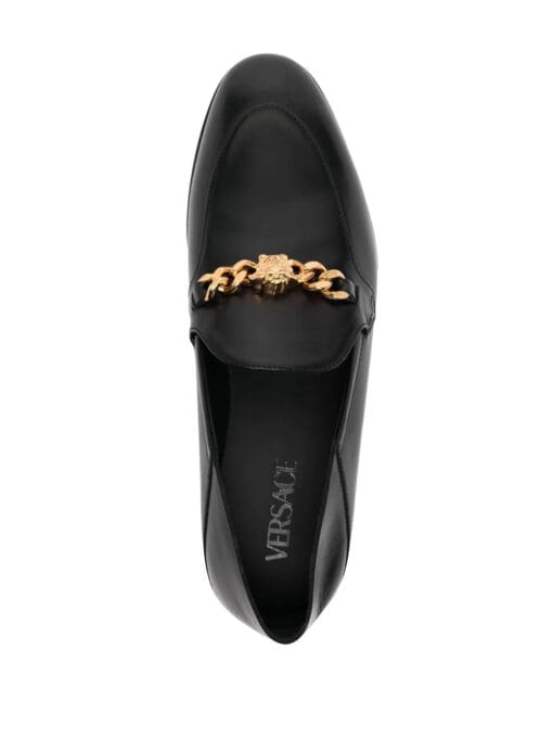 Versace  Medusa chain-link leather loafers - Image 4