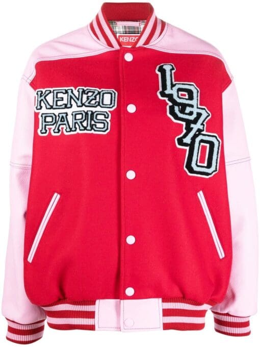 Kenzo  colour-block logo-patch bomber jacket