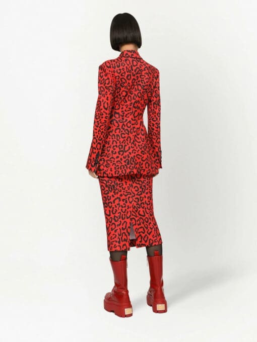 Dolce & Gabbana  leopard print double-breasted blazer - Image 4