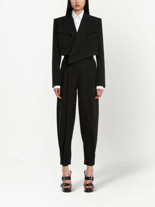 Alexander McQueen  cropped asymmetric blazer - Image 2