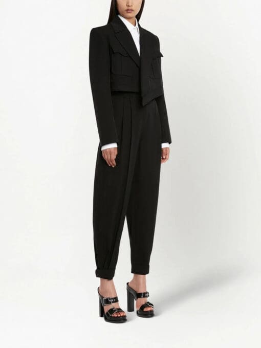 Alexander McQueen  cropped asymmetric blazer - Image 3