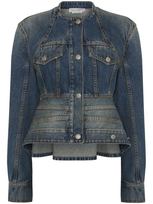 Alexander McQueen  peplum denim jacket