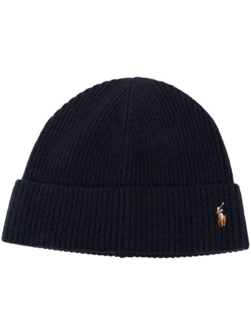 Polo Ralph Lauren  embroidered-logo ribbed-knit hat