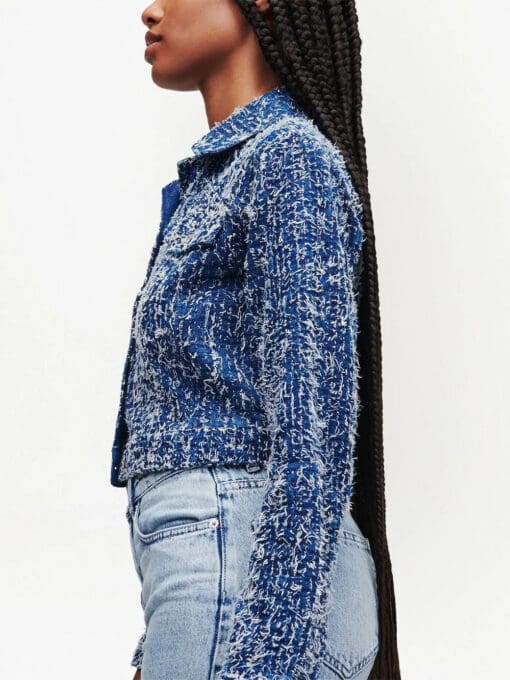 KARL LAGERFELD JEANS  organic cotton cropped denim jacket - Image 4