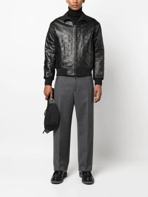 Emporio Armani  embossed-monogram bomber jacket - Image 2