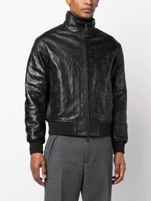 Emporio Armani  embossed-monogram bomber jacket - Image 3