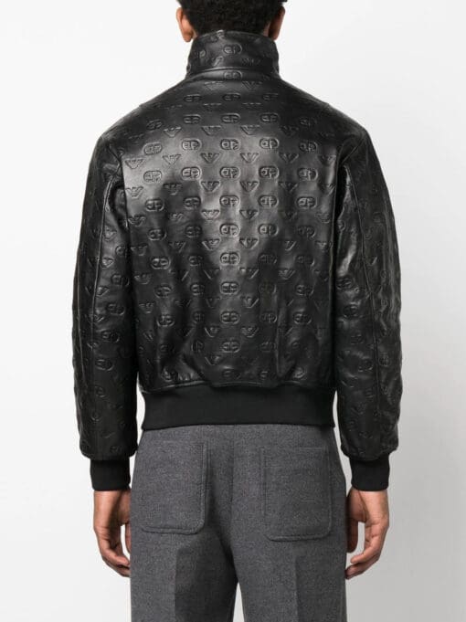 Emporio Armani  embossed-monogram bomber jacket - Image 4