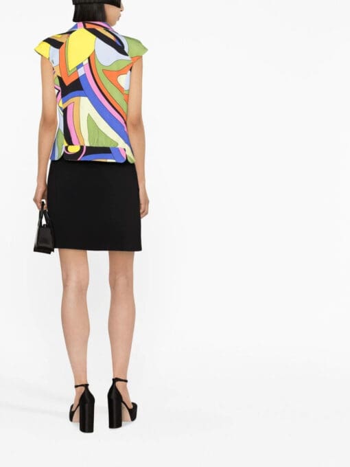 Moschino  abstract pattern short-sleeve blazer - Image 4