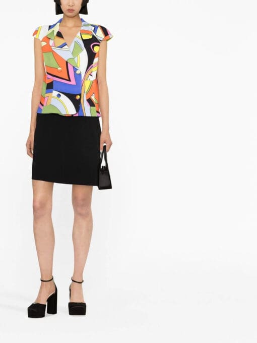 Moschino  abstract pattern short-sleeve blazer - Image 2