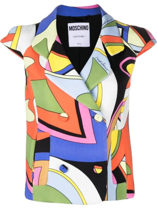 Moschino  abstract pattern short-sleeve blazer