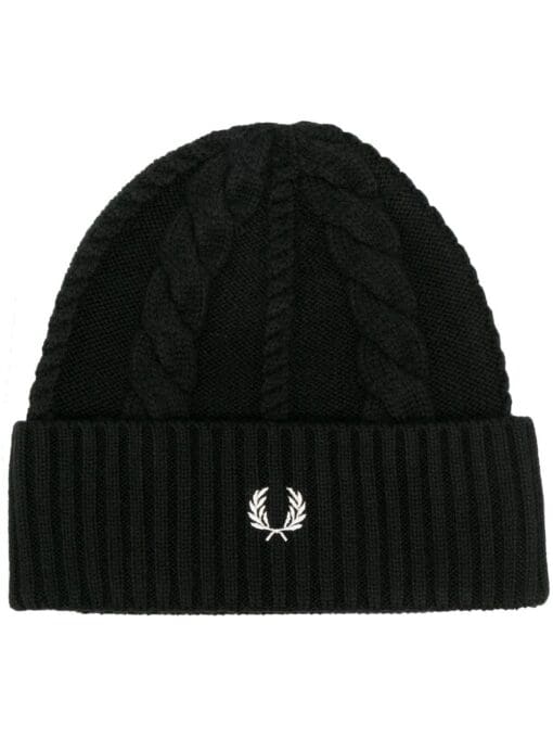 Fred Perry  embroidered-logo wool-blend beanie