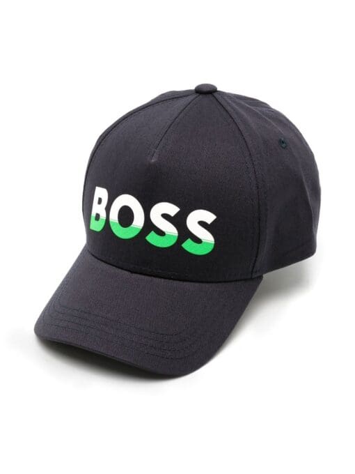 BOSS  logo-print cotton twill cap