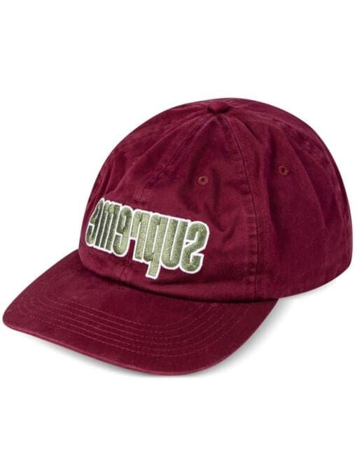 Supreme  reverse-logo 6-panel cap