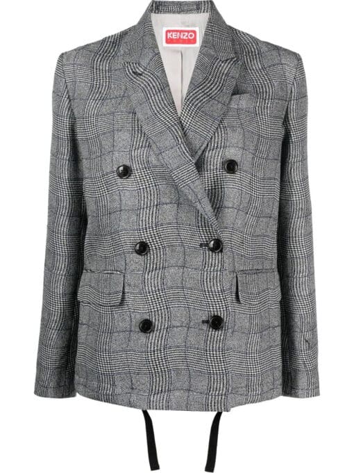 Kenzo  Prince of Wales-check double-breasted blazer