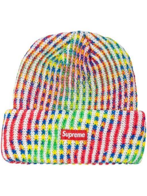 Supreme  rainbow knit loose gauge beanie