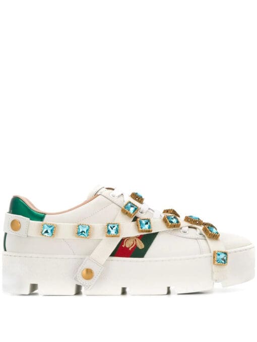 Gucci  crystal embellished bee sneakers