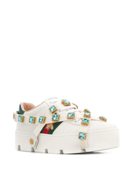 Gucci  crystal embellished bee sneakers - Image 2