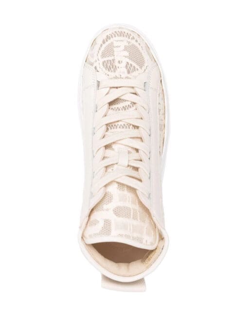 Chloé  logo lace panels hi-top sneakers - Image 4