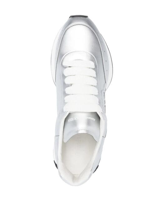 Alexander McQueen  Sprint Runner metallic-effect sneakers - Image 4