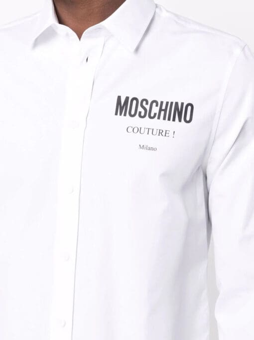 Moschino  logo-print cotton shirt - Image 4